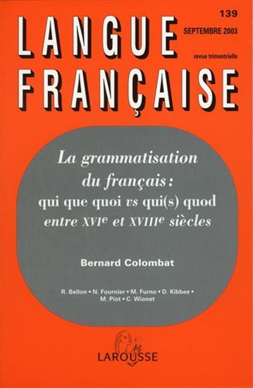 Langue française. #139 - BERNARD COLOMBAT