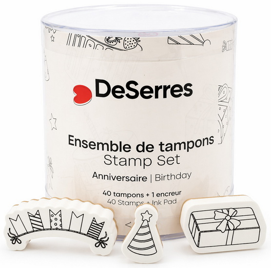 Ens. Tampons mousse - Anniversaire
