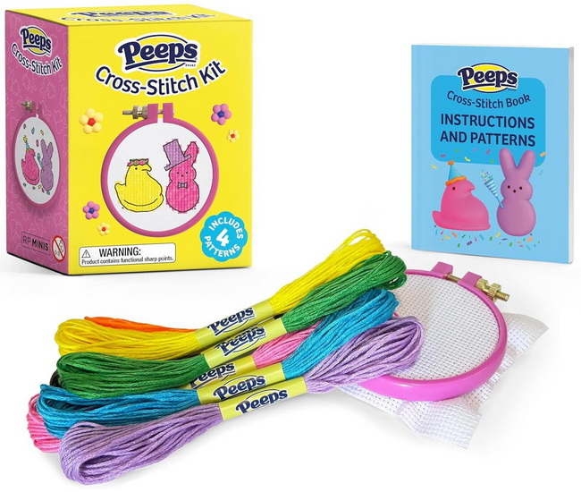 PEEPS® Cross-Stitch Kit: Includes 4 Patterns - SOSAE CAETANO - DENNIS CAETANO