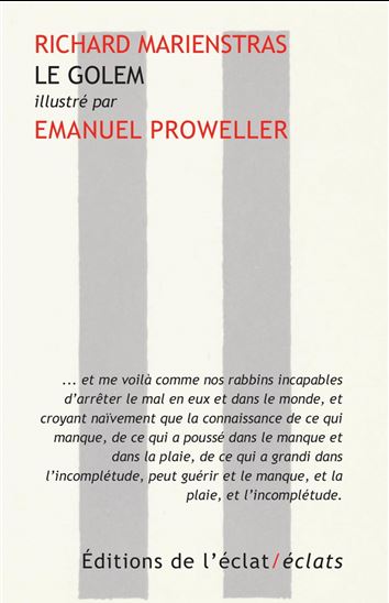 Le Golem - RICHARD MARIENSTRAS - EMANUEL PROWELLER