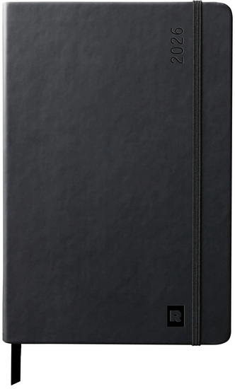 Agenda Rhodia 2026 horizontal large noir 1s/2p