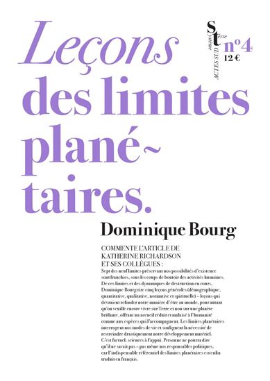 Leçons des limites planétaires - DOMINIQUE BOURG