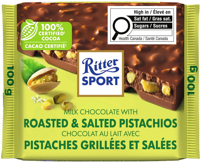 Tablette de chocolat au lait et pistache 100g