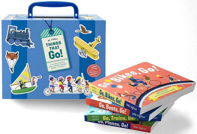 My First Things That Go: A 4-Book Board Book Box Set of Boats, Planes, Bikes, and Trains for Toddlers 1-3 - ADDIE BOSWELL - ALEXANDER MOSTOV