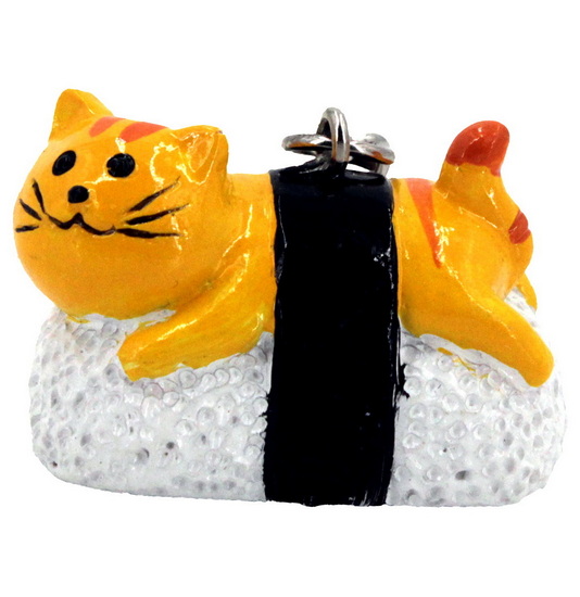 Porte-clés chat sushi