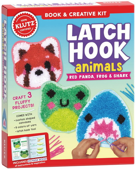 Latch Hook Animals: Red Panda, Frog & Shark - COLLECTIF