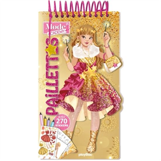 Carnet créatif Mode Academy Paillettes (avec un bracelet) - SHIILIA
