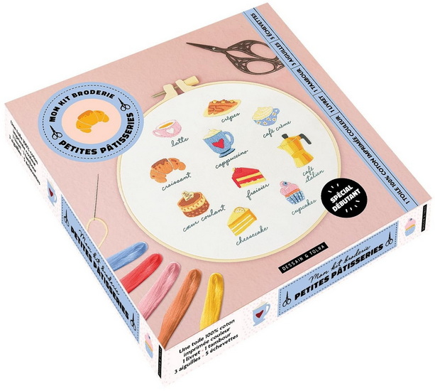 Mon kit broderie : Petites pâtisseries Cof. - COLLECTIF