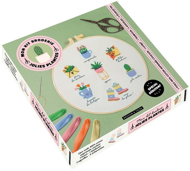Mon kit broderie : Jolies plantes - COLLECTIF