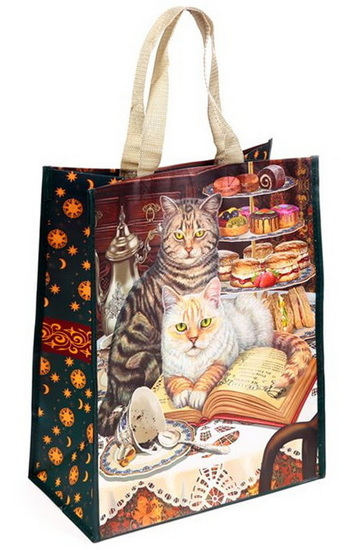 Sac réutilisable chats l'heure du thé