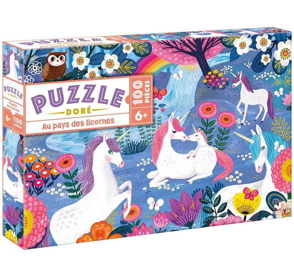 Puzzle doré au pays des licornes N. éd. Cof. - MIRIAM BOS