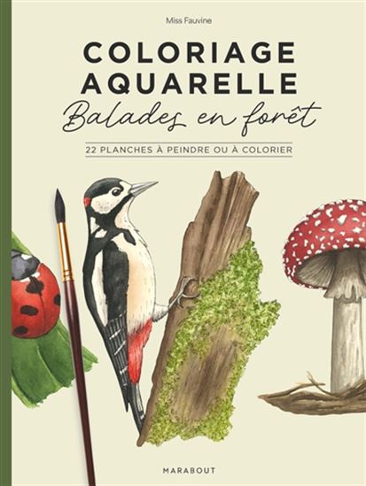 Coloriage aquarelle : Balades en forêt : 22 planches à peindre ou à colorier - MISS FAUVINE