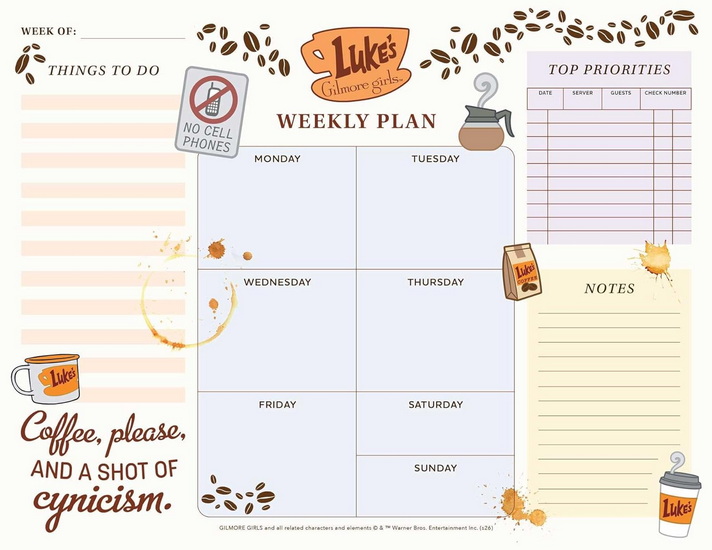 Gilmore Girls Weekly Planner Notepad - COLLECTIF