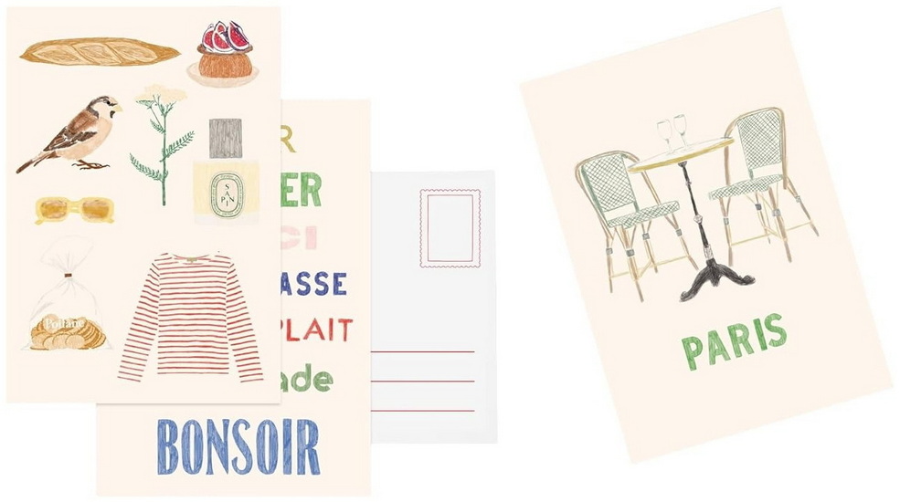 Set cartes postales Paris Cof. - ZOÉ DE LAS CASES