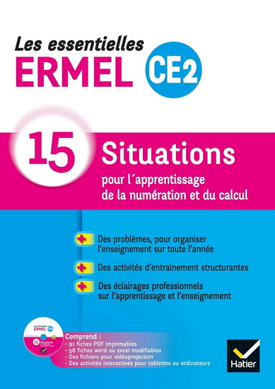 Les Essentielles Ermel CE2 : 15 situations pour l'apprentissage de la numération et du calcul + CD-ROM N. éd. - Collectif