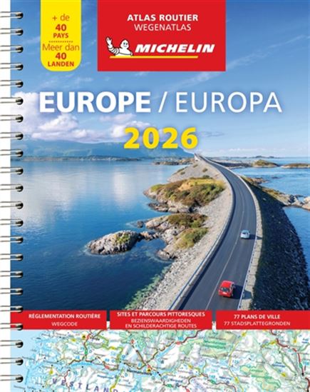 Europe 2026 : atlas routier : + de 40 pays N. éd. - COLLECTIF