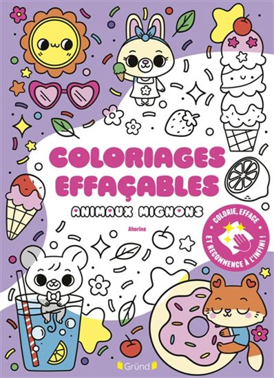 Coloriages effaçables : Animaux mignons - AHORINE