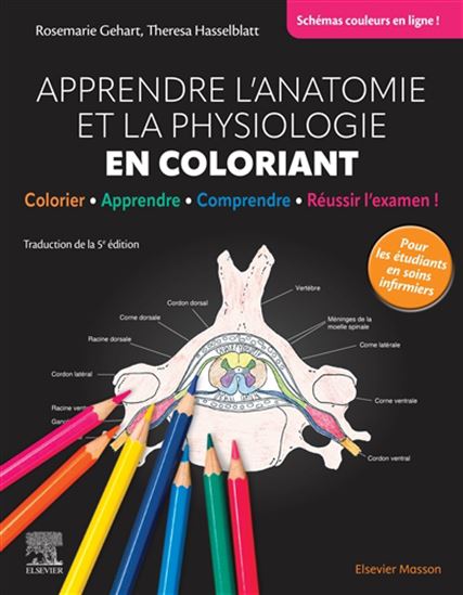 Apprendre l&#39;anatomie et la physiologie en coloriant 5e éd. - ROSEMARIE GEHART - HASSELBLATT THERESA