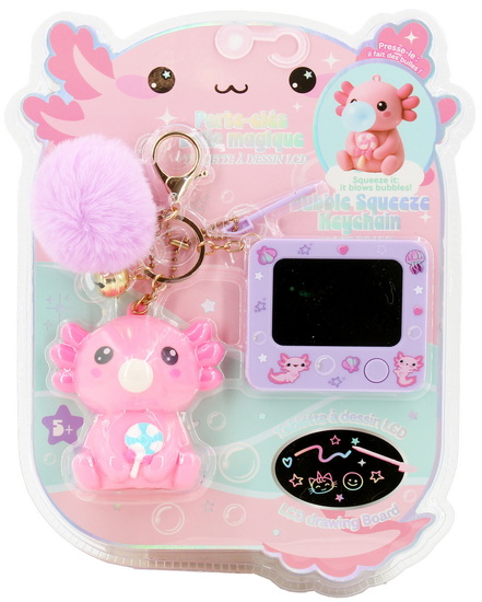 Porte-clés axolotl avec tablette dessin LCD