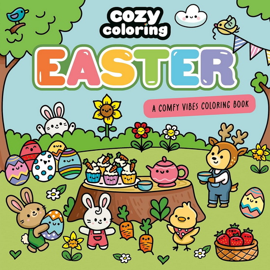 Cozy Coloring: Easter: A Comfy Vibes Coloring Book for Adults and Kids: Simple, Relaxing Pages Featuring bouncing bunnies, hidden eggs, and spring flowers! - BERNIE COLLINS