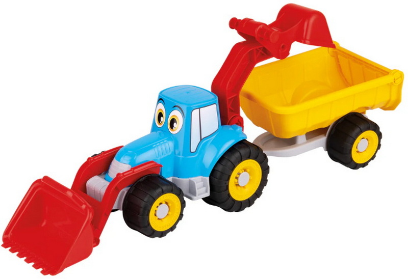 Camion pelle et remorque