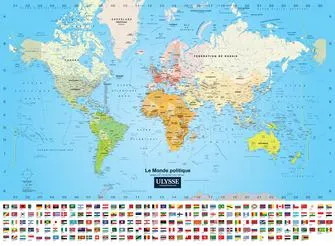 Carte du monde politique (plastifiée) 132 cm x 97 cm N. éd. - COLLECTIF