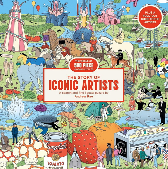 The Story of Iconic Artists: a 500 piece art history jigsaw puzzle by Andrew Rae - COLLECTIF