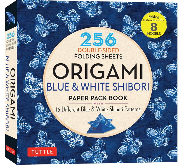 Origami Blue & White Shibori Paper Pack Book: 256 Double-Sided Folding Sheets (Includes Instructions for 8 Models) - COLLECTIF