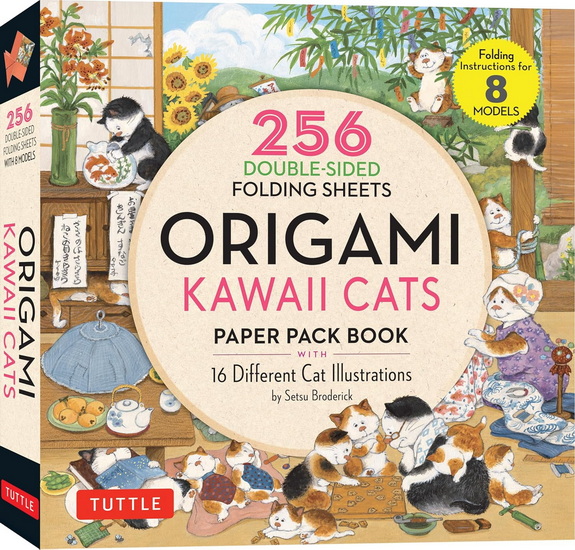 Origami Kawaii Cats Paper Pack Book: 256 Double-Sided Folding Sheets (Includes Instructions for 8 Models) - TUTTLE STUDIO - SETSU BRODERICK