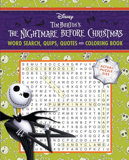 Disney Tim Burton's The Nightmare Before Christmas Word Search, Quips, Quotes and Coloring Book - COLLECTIF
