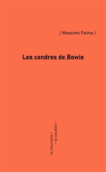 Les Cendres de Bowie - MASSIMO PALMA