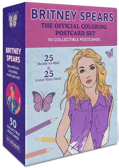 Britney Spears: The Official Coloring Postcard Set: 50 Collectible Postcards (25 Ready-to-Mail + 25 Color-Your-Own!) - COLLECTIF