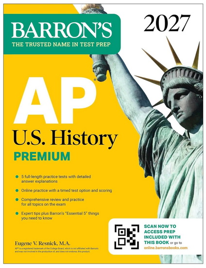AP U.S. History Premium, 2027: 5 Practice Tests + Comprehensive Review + Online - EUGENE V RESNICK