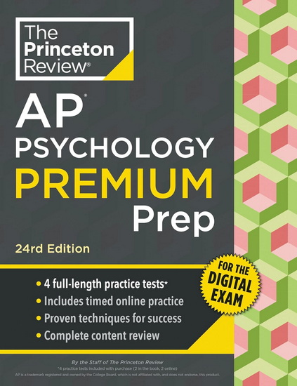 Princeton Review AP Psychology Premium Prep, 24th Edition: 5 Practice Tests + Digital Practice Online + Content Review - COLLECTIF