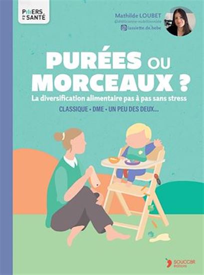 Purées ou morceaux ? : classique, DME, un peu des deux... : la diversification alimentaire pas à pas sans stress - MATHILDE LOUBET
