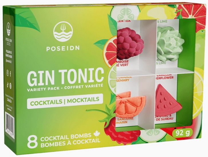 Coffret 8 bombes à cocktail gin tonic