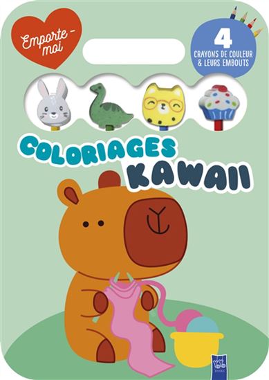 Coloriages kawaii : le capybara - COLLECTIF