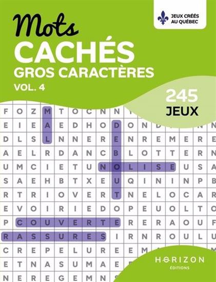 Mots cachés gros caractères : 245 jeux T.04 - COLLECTIF
