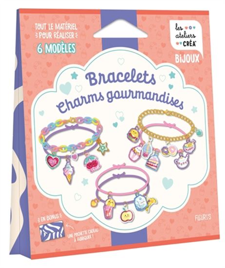 Bracelets charms gourmandises : tout le matériel pour réaliser 6 modèles - CLÉMENTINE GUIVARC'H