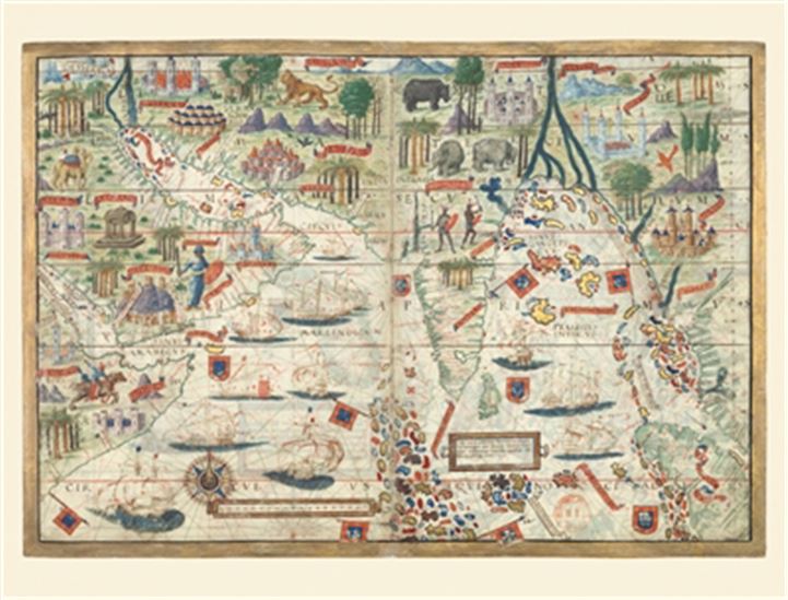 Atlas Miller : océan Indien nord avec l'Arabie et l'Inde - LOPO HOMEM