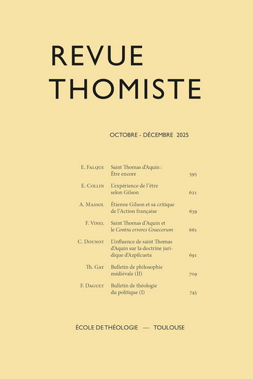 Revue Thomiste 2025/04 - COLLECTIF