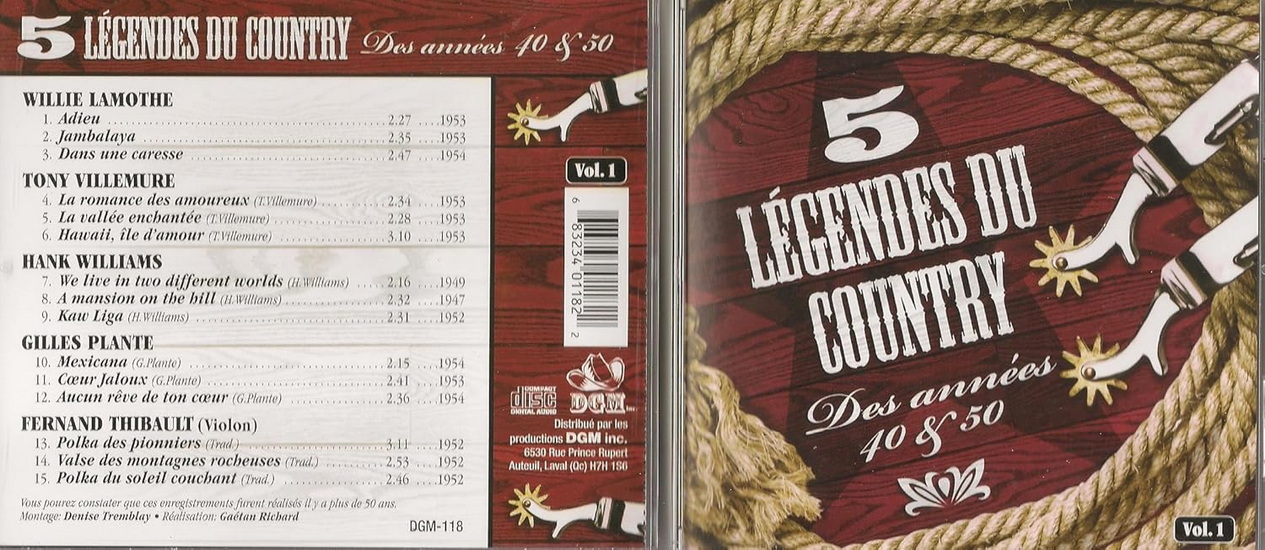 5 Légendes du country Vol.1 - ARTISTES VARIÉS