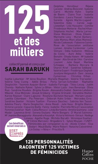 125 et des milliers : 125 personnalités racontent 125 victimes de féminicides - SARAH BARUKH