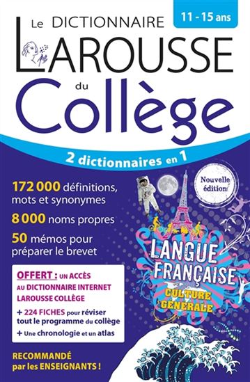 Le Dictionnaire Larousse du collège, 11-15 ans N. éd. - COLLECTIF
