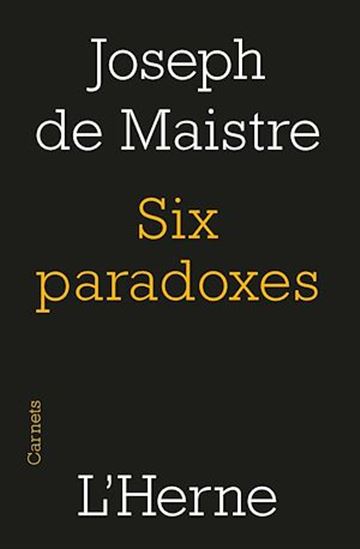 Six paradoxes - JOSEPH DE MAISTRE