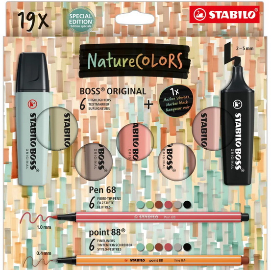 Ens. surligneurs et feutres Stabilo 19pcs