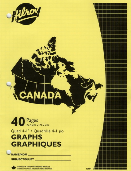 Cahier Canada quadrillé 4/1" 40p