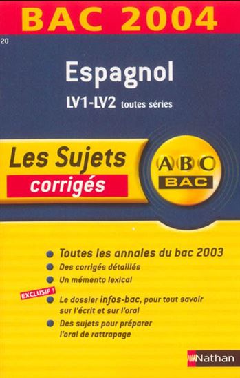 Espagnol, bac 2004 - COLLECTIF