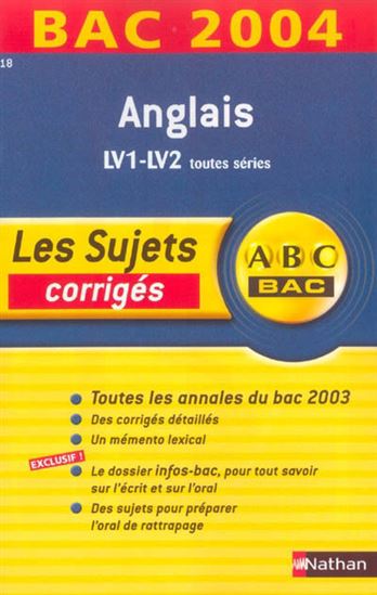 Anglais, bac 2004 - COLLECTIF