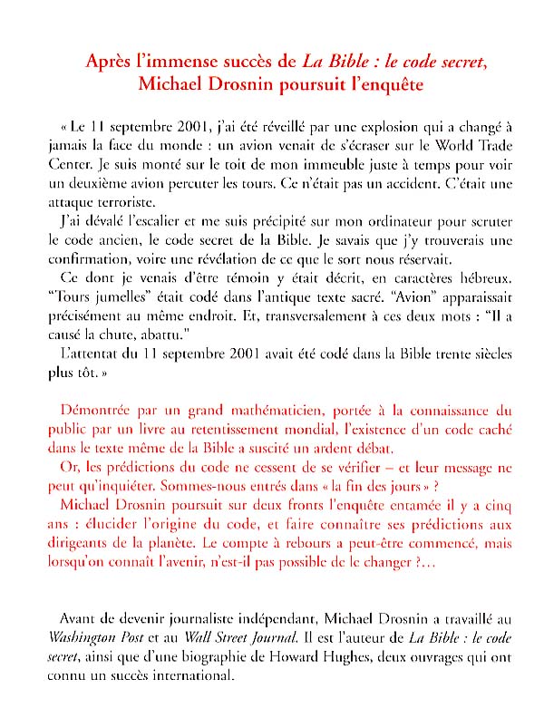 MICHAEL DROSNIN - La Bible: le code secret T.02 - Ésotérisme - LIVRES ...
